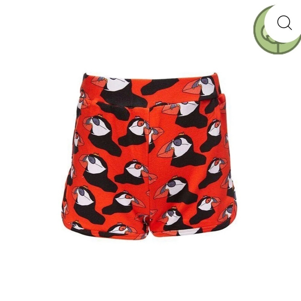 Red Graphic Print Shorts bird AOP by boutique brand Gardner and the Gang